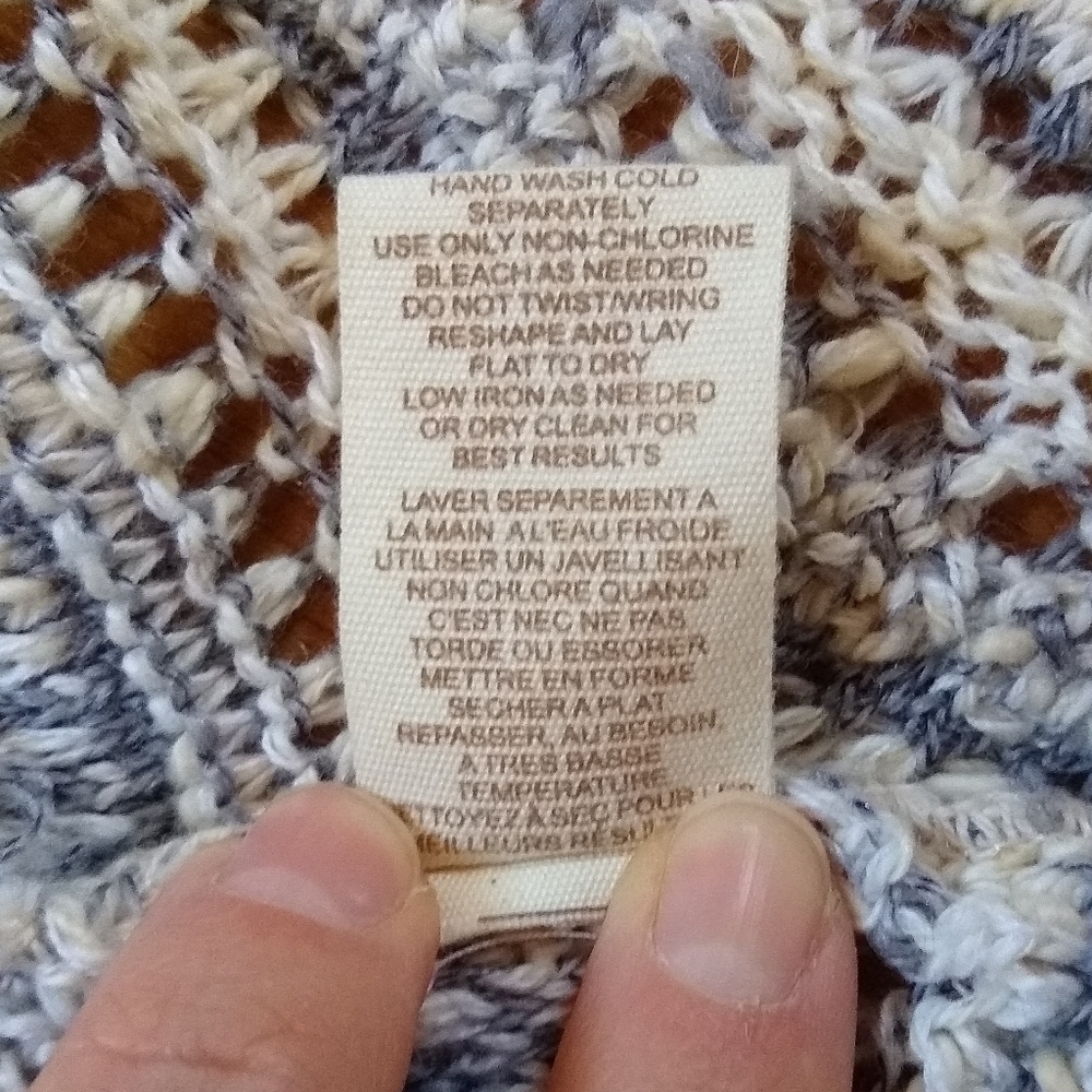 FREE PEOPLE cream blue stripe Grandpa cardigan - Picture 7 of 7